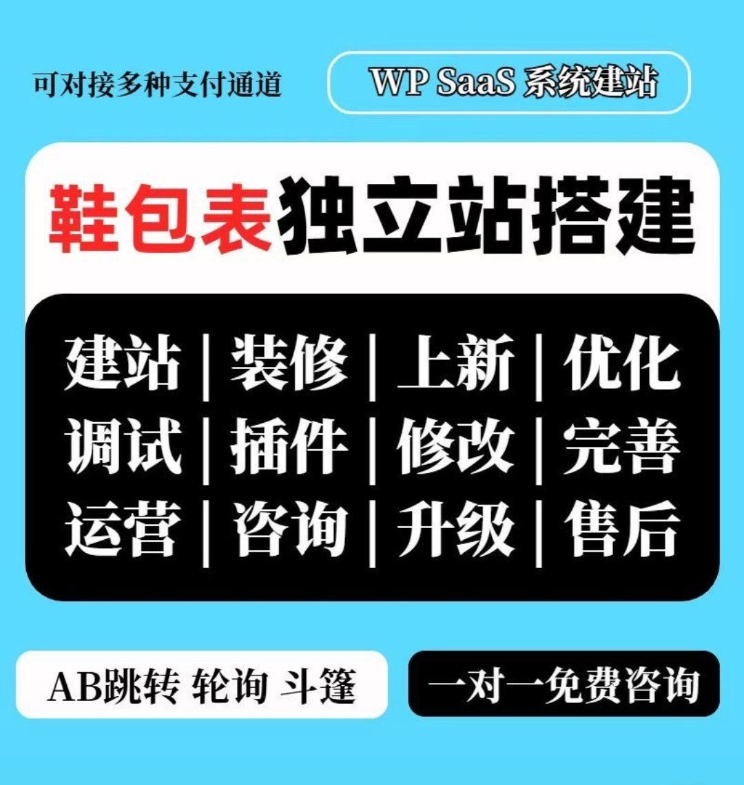 WP SaaS 系统建站 独立站搭建 建站